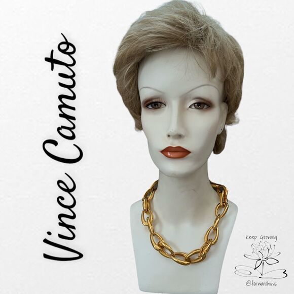 Vince Camuto Large Gold Tone Chain Necklace - Picture 1 of 8